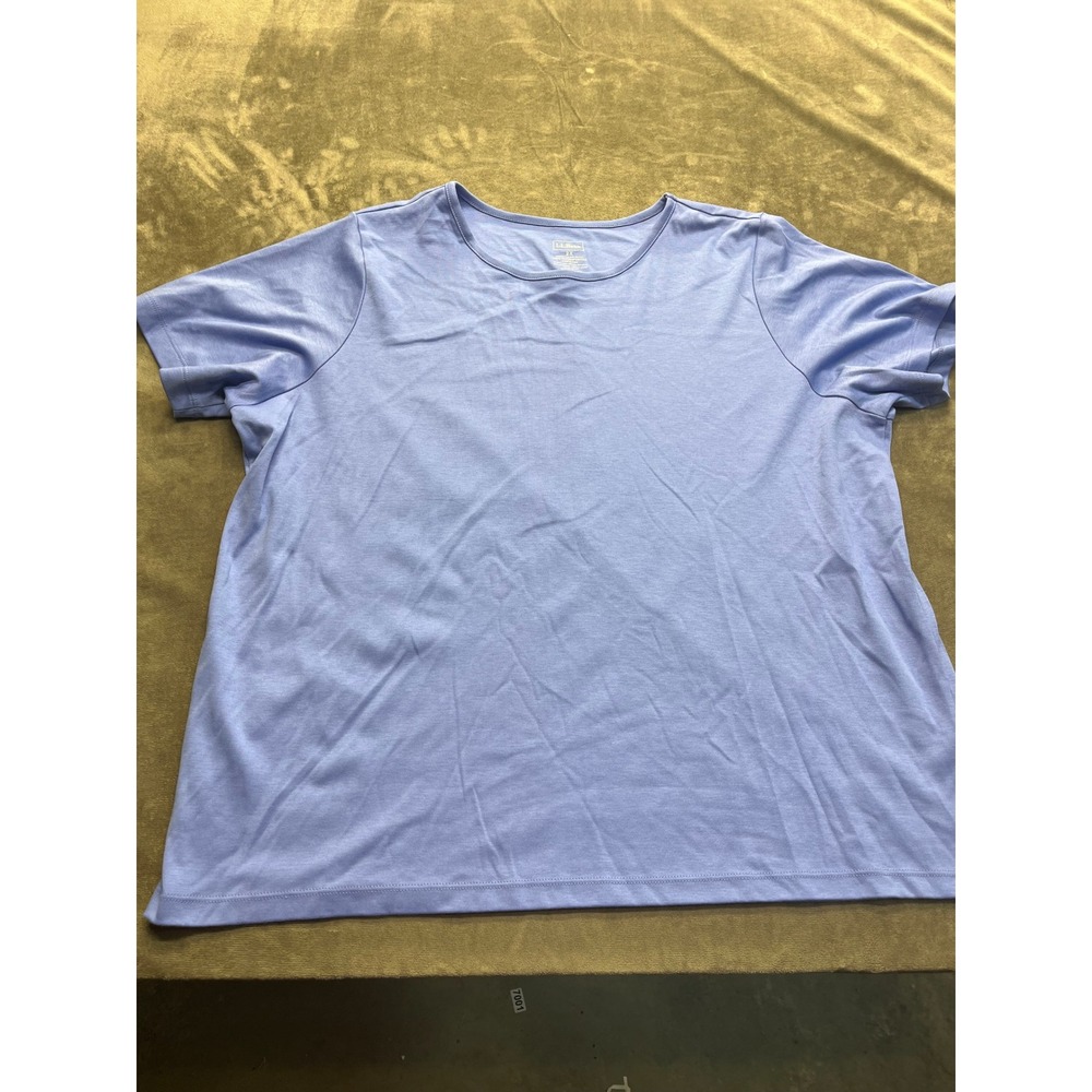 LL Bean Womens 2X Supima Cotton Short Sleeve T-Shirt Periwinkle Blue 207241